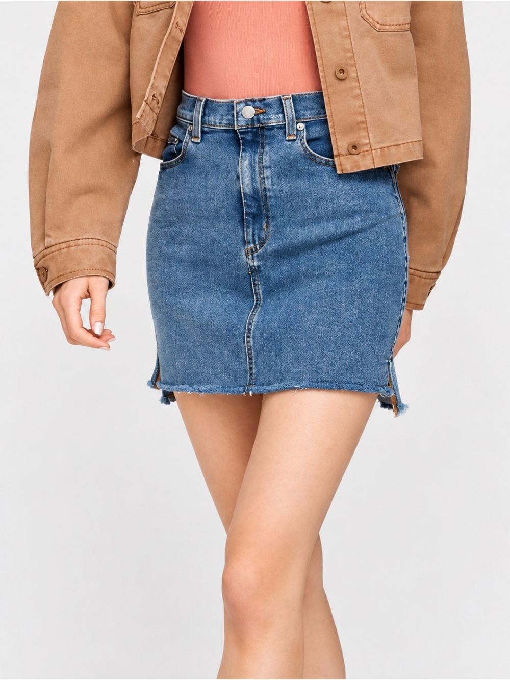Wilfred Free Aritzia Tanit Cut Off Denim Skirt